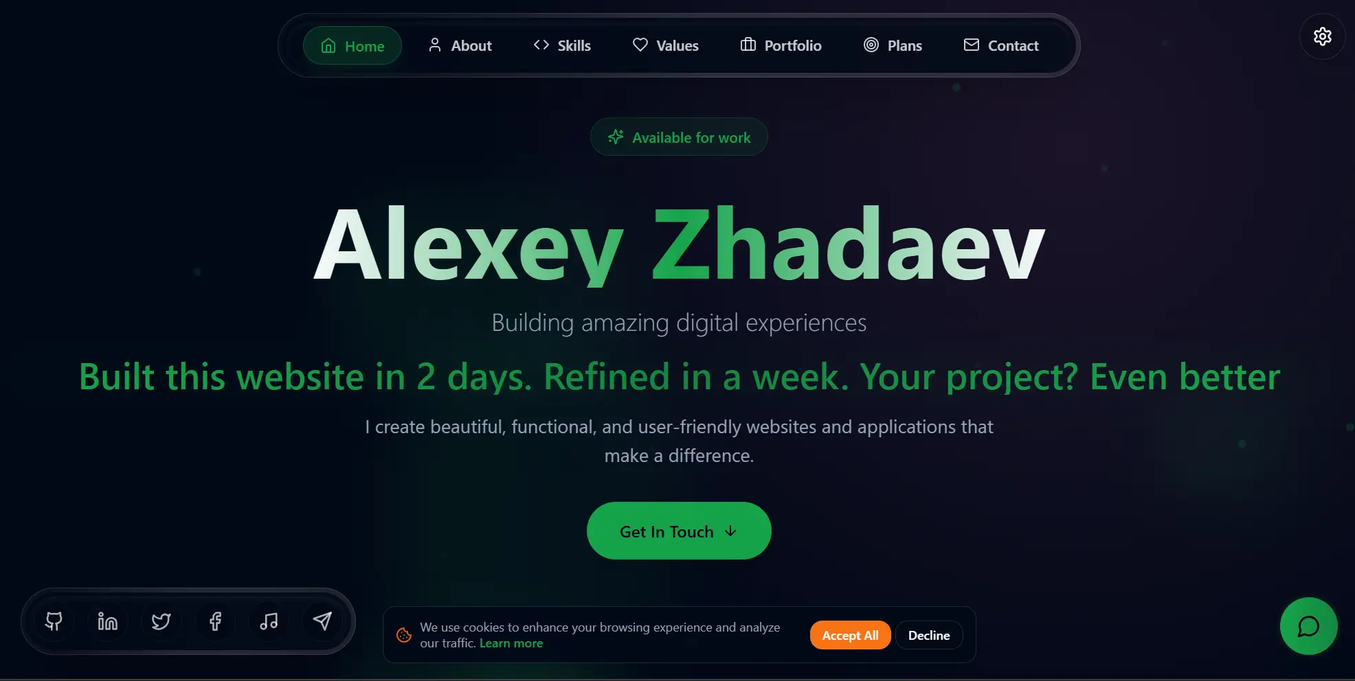 Alexey Zhadaev | Full-Stack Developer & Designer Portfolio